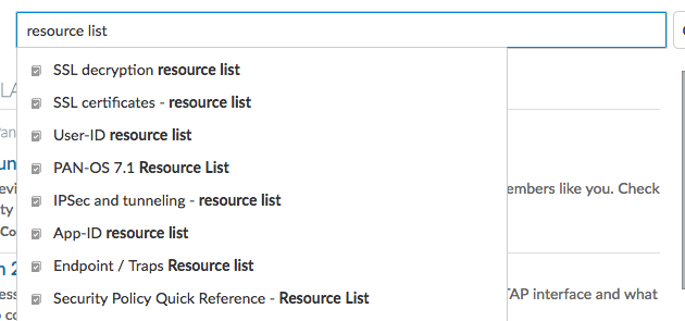 many resource lists available on Live