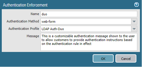 Authentication Enforcement for Duo