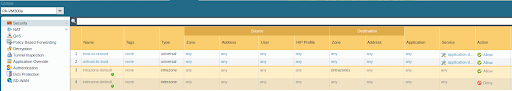Firewall web interface: Security > Add Policy