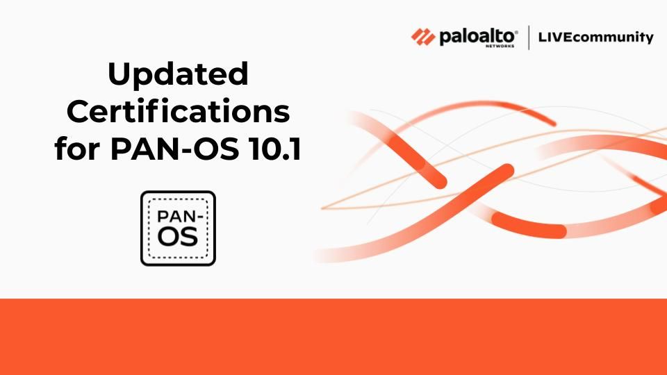 Updated certifications for PAN-OS 10.1